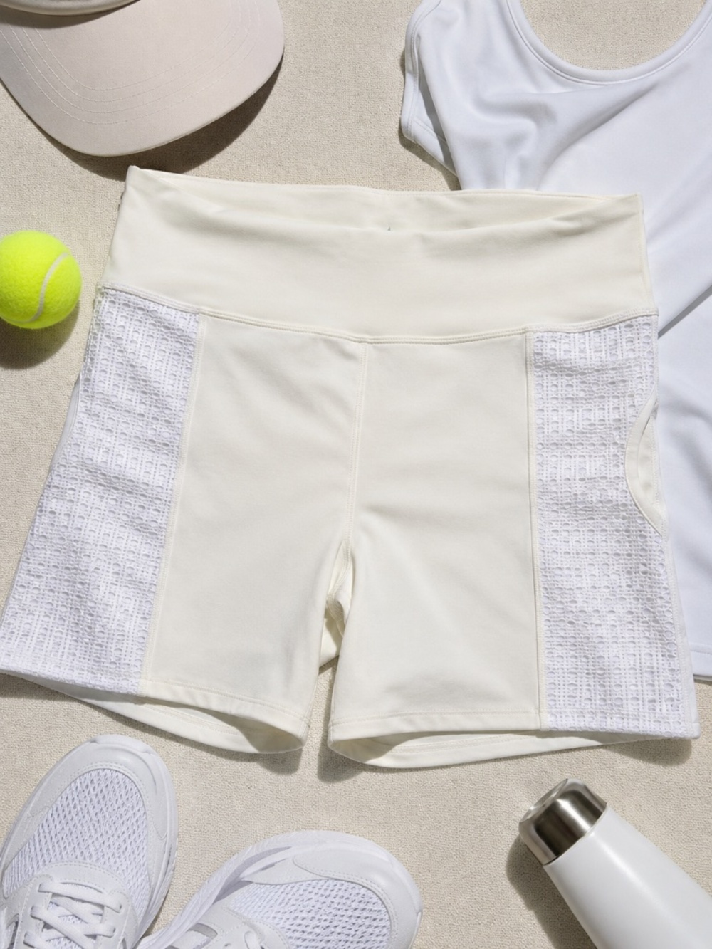 TUCKERNUCK PERFORMANCE TENNIS SHORTS | OFF-WHITE/CREAM | XXL